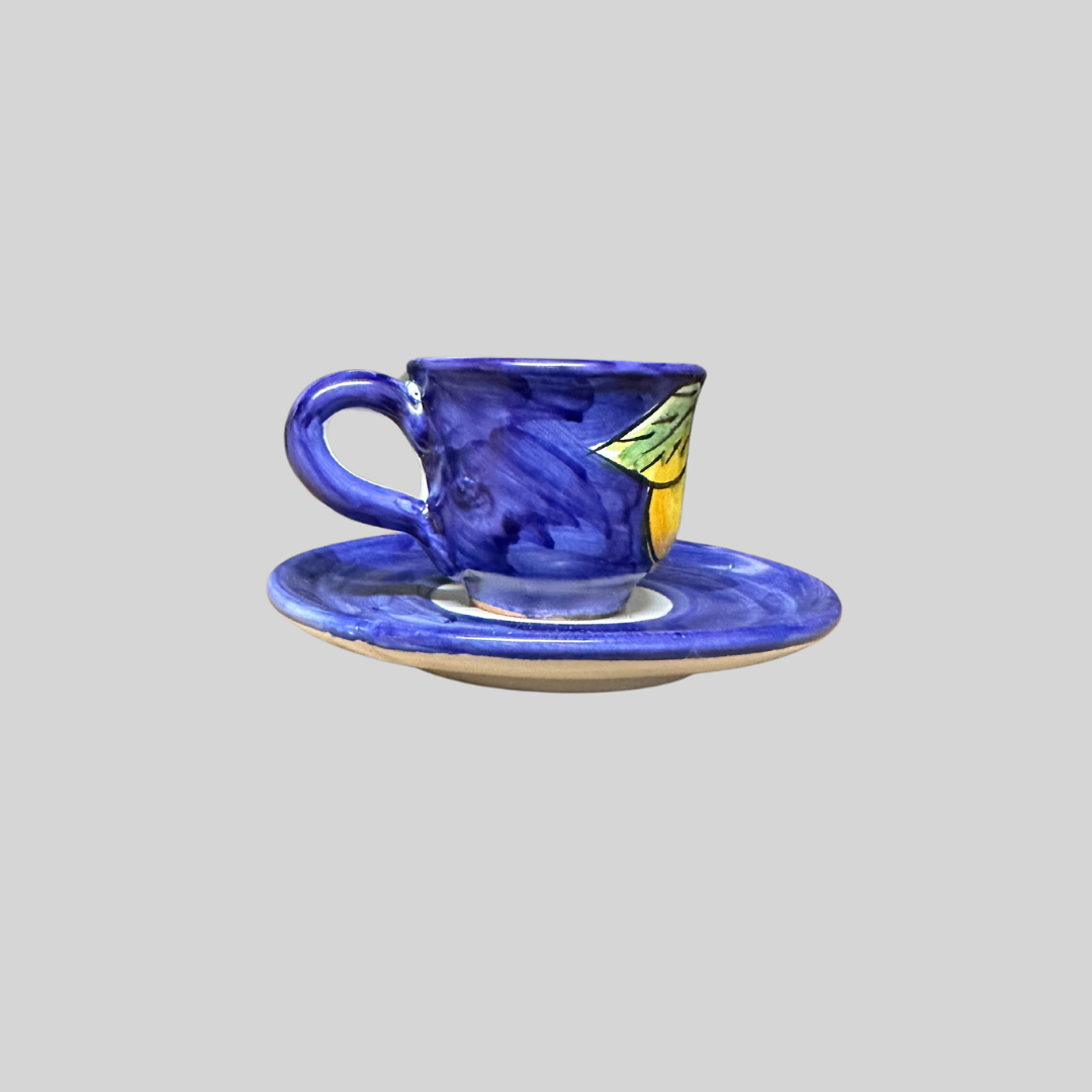 Amalfi Espresso Blue Coffee Cup & Saucer