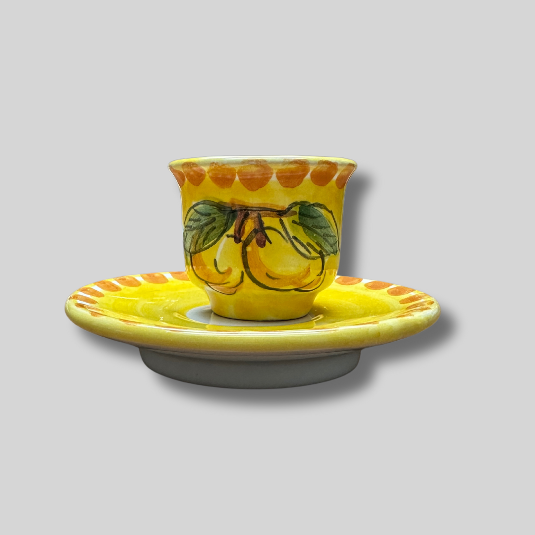 Amalfi Espresso Yellow Coffee Cup & Saucer