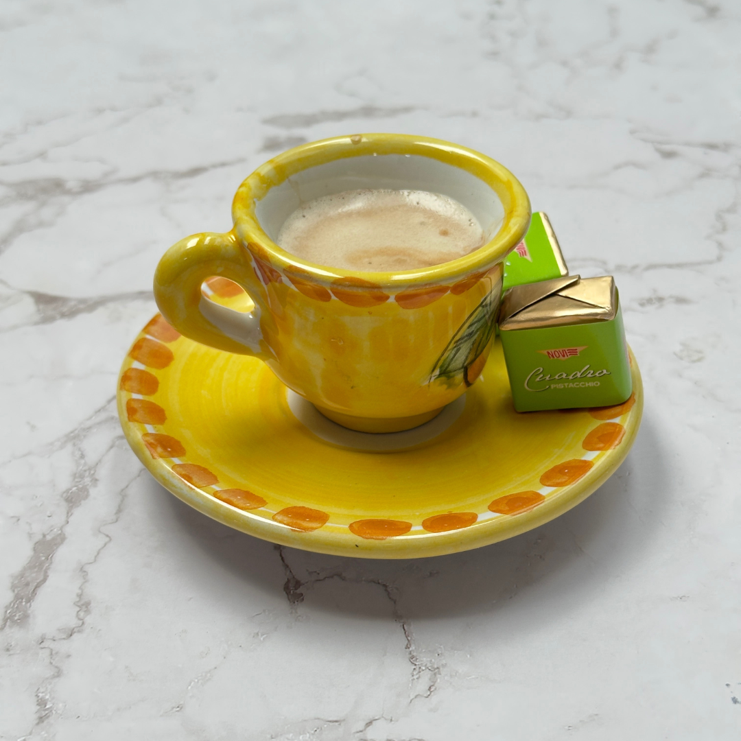 Amalfi Espresso Yellow Coffee Cup & Saucer