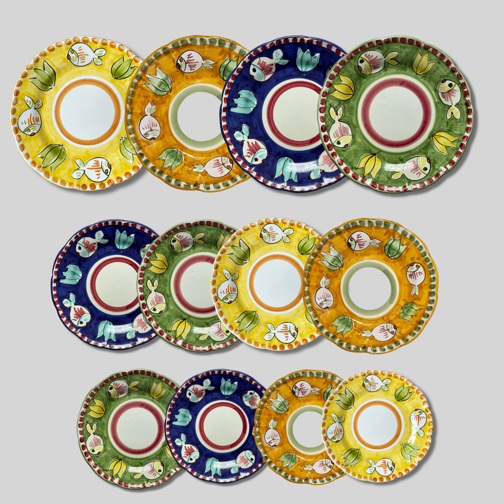 Amalfi Mix Plates Tableware Set - Set of 12