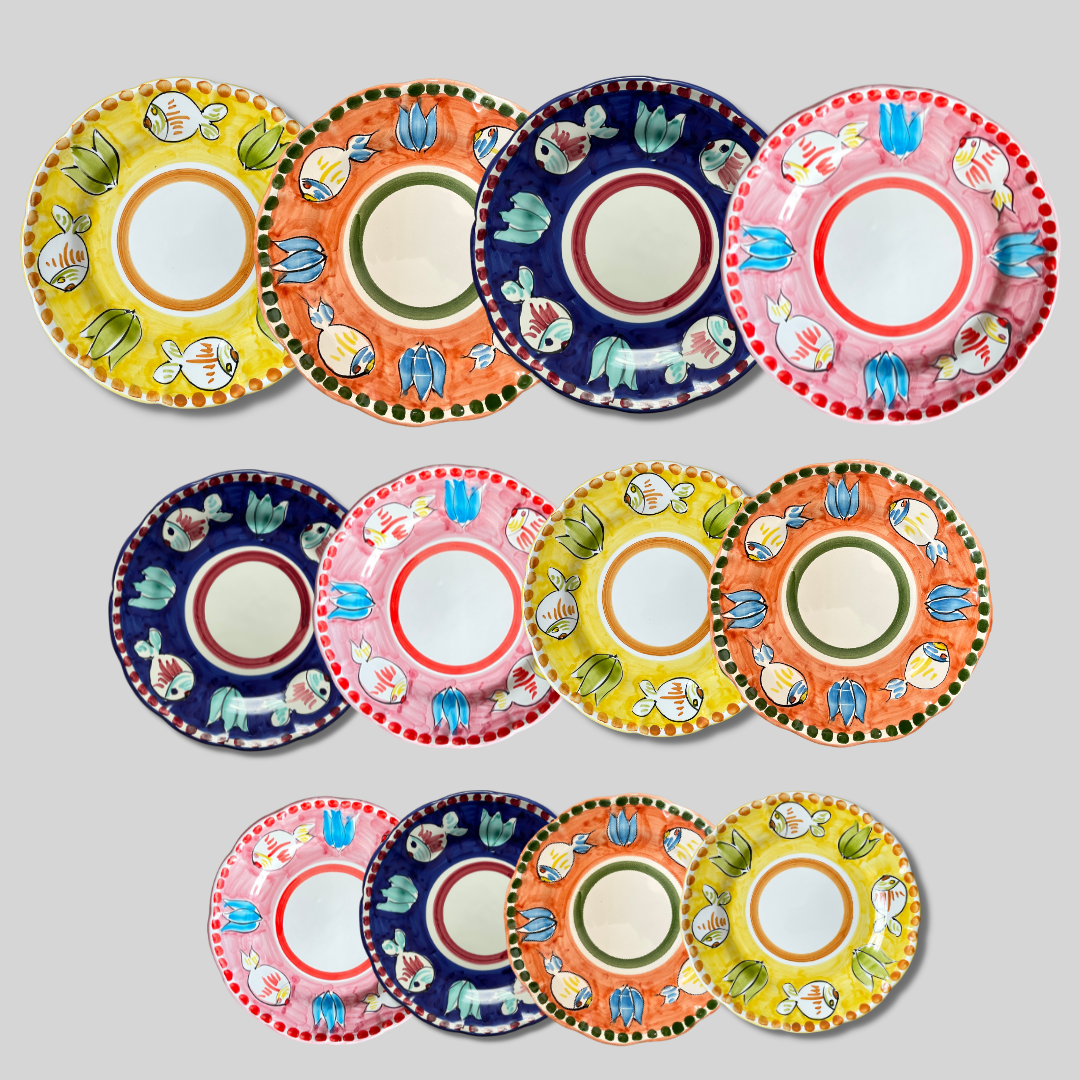 Amalfi Mix Plates Tableware Set - Set of 12